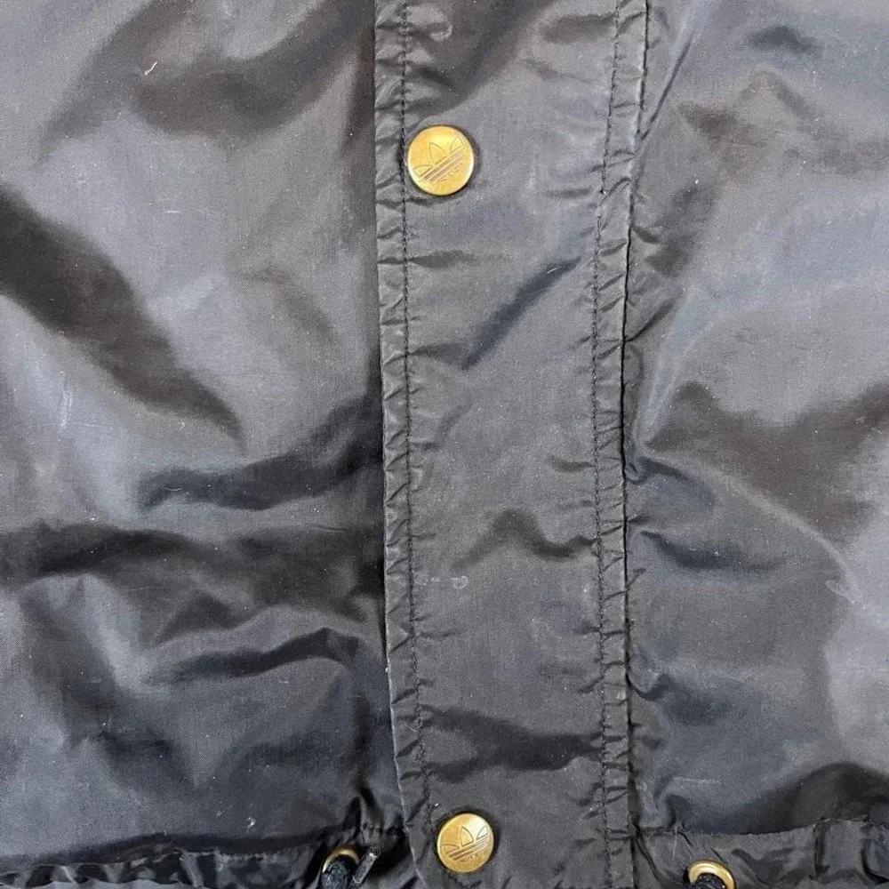 Vintage 90s Adidas black and white long windbreaker jacket men's XL